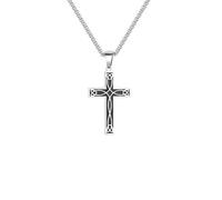 SDFXCDR personalised necklace，Mens Ethnic Celtic Cross Necklaces, Waterproof Viking Knot Pendant with Box Chain,Prayer Faith Collar gift