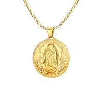 SDFXCDR personalised necklace，Mens Necklaces Virgin Mary Maria Miraculous Medal Gold color Jewelry gift