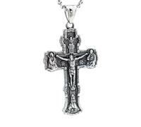 SDFXCDR personalised necklace，Men's Russian Orthodox Crucifix Cross Pendant Necklace Chains Jewelry Accessories gift