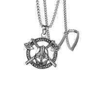 SDFXCDR personalised necklace，Mens Vintage Norse Viking Axe Rune Pendant Necklace Amulet Chain Jewelry gift