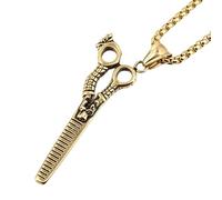 SDFXCDR personalised necklace,Original European and American Couple Hip-hop Personalized Necklace Trend Versatile Hairstylist Scissors Pendant gift