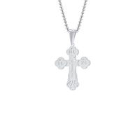 SDFXCDR personalised necklace，Orthodox Crucifix Cross Necklaces for Men Jewelry, Russian Eastern St. Nicholas Pendant Religious Prayer Gifts