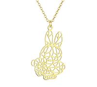 SDFXCDR personalised necklace，Rabbit And Teddy Bear Pendant Necklace Origami Cute Animal Lover Necklace Girls Party Birthday Gift