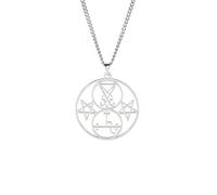 SDFXCDR personalised necklace,Sigil of Lucifer Lilith Double Seal Pendant Necklace Church Satan Demon Satanic Pentagram Amulet Jewelry gift