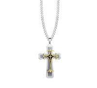 SDFXCDR personalised necklace，Stylish Men's Cross Necklaces, Waterproof Catholicism Cross Pendant Collar, Prayer Religious Faith Jewelry gift