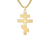 SDFXCDR personalised necklace，The Orthodox Church Cross Pendant Necklace Vintage Religious Amulet Necklaces Christian Prayer Jewelry gift