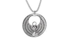 SDFXCDR personalised necklace，Vintage Ancient Egyptian Mythology Wings Goddess Isis Pendant Necklace Amulet Egypt Charm Jewelry Gifts