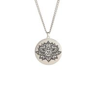 SDFXCDR personalised necklace,Vintage Om Yoga Lotus Flower Pendant Necklace Aum Ohm Buddhist Hinduism Necklaces Amulet Lucky Fashion Jewelry for Men gift