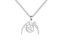 SDFXCDR personalised necklace，Witchcraft Animal Cat Crescent Moon Pendant Necklace Wicca Kitten Pentagram Necklaces Fashion Jewelry gift