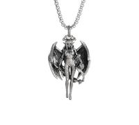 SDFXCDR Retro Punk Witch Wings Goddess Pendant Necklace Suitable for Men and Women Personalized Rock Party Cosplay Jewelry Gifts