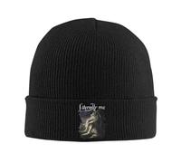 SDFXCDR Sitting Wolf ‘Literally Me’ Knitted Cap Hip Hop Bonnet Hat Autumn Winter Outdoor Beanies Hats for Unisex Adult Winter Warmth Multicoloured