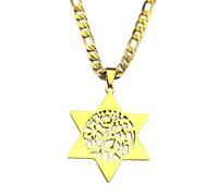 SDFXCDR Star of David Scripture Pendant Necklace for Women Men Israel Chai Symbol Hebrew Blessing Judaica Jewish Jewelry