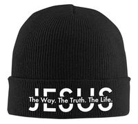SDFXCDR Warm in Winter Christian Cross The Way The Truth The Life Hat Womens Winter Knitted Beanie Hat Winter Hat Warm Knit Cap Multicoloured