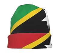 SDFXCDR Warm in Winter St Kitts and Nevis Thin Autumn Spring Bonnet Hats Men Women's Hip Hop Ski Beanies Caps Multicoloured
