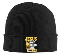 SDFXCDR Warm in Winter The Way Truth Life Christian Beanie Hat Women Cap Men Winter Knit Hat Slouchy Multicoloured