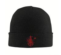 SDFXCDR Winter Warm Cotton，2025 New Bloodborne Hunter Rune Hat Autumn Winter Beanie Warm Game Cap Unisex Acrylic Knitted Caps Black