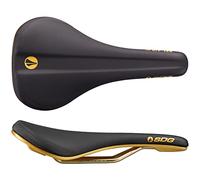 SDG Bel-Air V3 Galaxic Bike Saddle - Black Microfibre/Gold Base | MTB, Trail & Gravel Comfort Saddle with Cut-Out & Lux-Alloy Rails