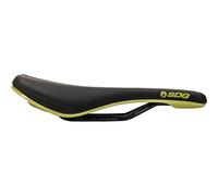 SDG Bel-Air V3 Olive Green Saddle - Black Microfibre Top/Olive Base | MTB, Trail & Gravel Comfort Saddle with Cut-Out & Lux-Alloy Rails