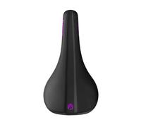 SDG Bel-Air V3 Purple Saddle - Black Microfibre Top/Purple Base | MTB, Trail & Gravel Comfort Saddle with Cut-Out & Lux-Alloy Rails