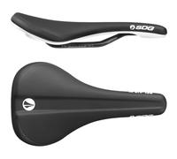 SDG Bel-Air V3 White Base Saddle - Black Microfibre Top | MTB, Trail & Gravel Comfort Saddle with Cut-Out & Lux-Alloy Rails