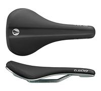 SDG Bel-Air V3 Galaxic Bike Saddle - Black Microfibre Top/Silver Base | Lightweight MTB, Trail & Gravel Comfort Seat with Cut-Out & Lux-Alloy Rails