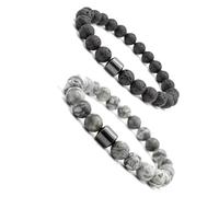 SDGBCXD Anti-Anxiety Bracelets, Anti-Alcohol Bracelet, Stop Drinking Alcohol Bracelet, Alcoholfor Men Women Relieve Anxiety and Stress(A+B)