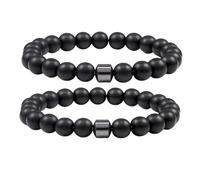 SDGBCXD Anti-Anxiety Bracelets, Reduces Alcohol Cravings,Relieves Anxiety & Withdrawal Stress,Natural Support for Quitting Drinking(2 Matte black)
