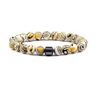 SDGBCXD Anti-Anxiety Bracelets, Reduces Alcohol Cravings,Relieves Anxiety & Withdrawal Stress,Natural Support for Quitting Drinking(Yellow black white)