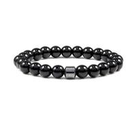 SDGBCXD Anti-Anxiety Bracelets, Reduces Alcohol Cravings,Relieves Anxiety & Withdrawal Stress,Natural Support for Quitting Drinking(Bright black)