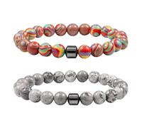 SDGBCXD Anti-Anxiety Bracelets, Reduces Alcohol Cravings,Relieves Anxiety & Withdrawal Stress,Natural Support for Quitting Drinking(Color+gray)
