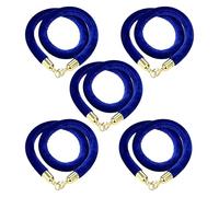 SDGBCXD Barrier rope, Navy Blue Stanchion Queue Line Barrier Rope, Crowd Control Barriers Safety Velvet with Hooks(5pcs,14ft/426cm)