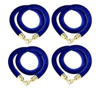 SDGBCXD Barrier rope, Navy Blue Stanchion Queue Line Barrier Rope, Crowd Control Barriers Safety Velvet with Hooks(4pcs,14ft/426cm)