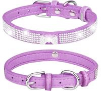 SDGBCXD Hundhalsband， Cute Bling Dog Collar With Shining Bow For Girls Boys Rhinestone Personalized For Small Medium Large Puppy Kitty(Purple,XXS)