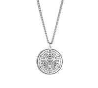 SDGBCXD necklace， Supernatural Enochian Magic Talisman Pendant AGLA Hexagram, Pentagram, Triangles & Concentric Circles(Silver)