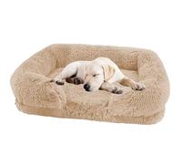 SDGBCXD pet bed, Orthopedic Memory Foam Pet Bed, Washable Indestructible Dog Sofa for Small, Medium And Large Pets,red,M(Khaki,L)