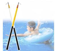 SDGBCXD Pool, Yachts- Telescoping Pool Pole Fiberglass - 4m 5m 6m Safety Pool Life Saving Hook/Rescue Equipment(Yellow black,5m/16ft)