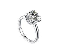SDGBCXD ring， 18K Gold Rings for Women 0.5ct White Four Claws Moissanite Round Wedding(1ct,O 1/2)