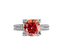 SDGBCXD ring， 3ct for Women D Color VVS1 925 Sterling Silver Diamond Red/Green/Pink Moissanite Engagement(Red,9)