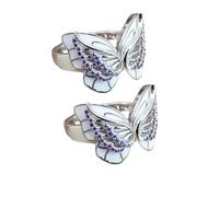 SDGBCXD ring, Double Butterfly Inspirational Ring,Shiny Crystal,To My Daughter(A,6#)