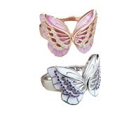 SDGBCXD ring, Double Butterfly Inspirational Ring,Shiny Crystal,To My Daughter(C,9#)