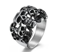 SDGBCXD ring, Mens Rings, Skull Ring, Men's Gothic Vintage Stainless Steel(Negro,10)