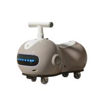 SDGBCXD Swing Car, Wiggle Car Peanut Shape Music Light Anti-rollover Swing Whith Helmet Backpack Age 3+ Cars(Caf)