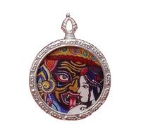 SDGBCXD Thangka Pendant, Buddha Pendant Necklace Buddhist Thangka Long Praying Necklace Handmade Braided Rope Chain