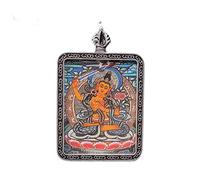 SDGBCXD Thangka Pendant, Buddha Pendant Necklace Buddhist Thangka Long Praying Necklace Handmade Braided Rope Chain