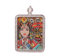 SDGBCXD Thangka Pendant, Buddha Pendant Necklace Buddhist Thangka Long Praying Necklace Handmade Braided Rope Chain