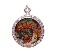 SDGBCXD Thangka Pendant, Buddha Pendant Necklace Buddhist Thangka Long Praying Necklace Handmade Braided Rope Chain
