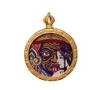 SDGBCXD Thangka Pendant, Buddha Pendant Necklace Buddhist Thangka Long Praying Necklace Handmade Braided Rope Chain