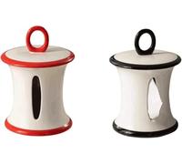 SDGBCXD Tissue box， Ceramic Tissue Box Organizer Portable Dispenser Multicolor(Red+black)