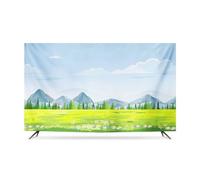 SDGBCXD TV cover, Dust-proof TV Cover 32"-85" Universal Protector For Flat Curved Screens Polyester Landscape Print Indoor Modern Televisions(B,58IN)