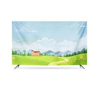 SDGBCXD TV cover, Dust-proof TV Cover 32"-85" Universal Protector For Flat Curved Screens Polyester Landscape Print Indoor Modern Televisions(C,48IN)